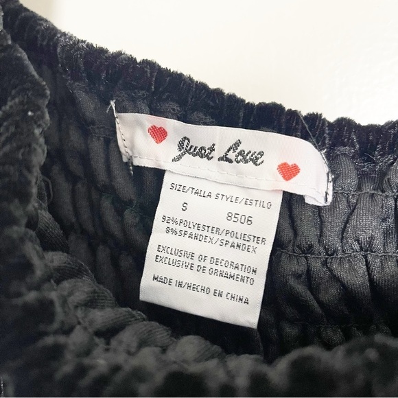 JUST LOVE Women’s Velvet Off Shoulder Black Dress - Small - Picture 3 of 8